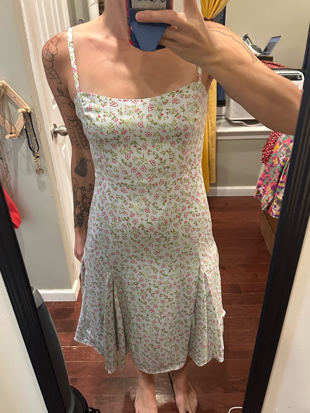 Silk JCrew Floral Midi Dress with Godets